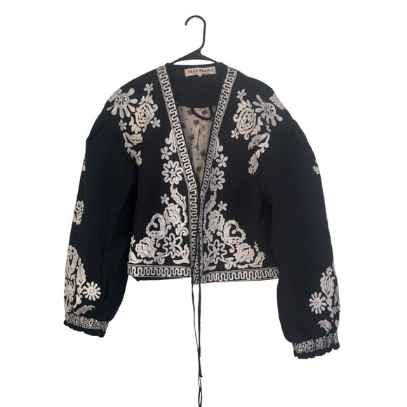 Free People Bali Mabel Jacket Large Cottahecore Boho Cowgirl Flounce Sleeve - Picture 3 of 11